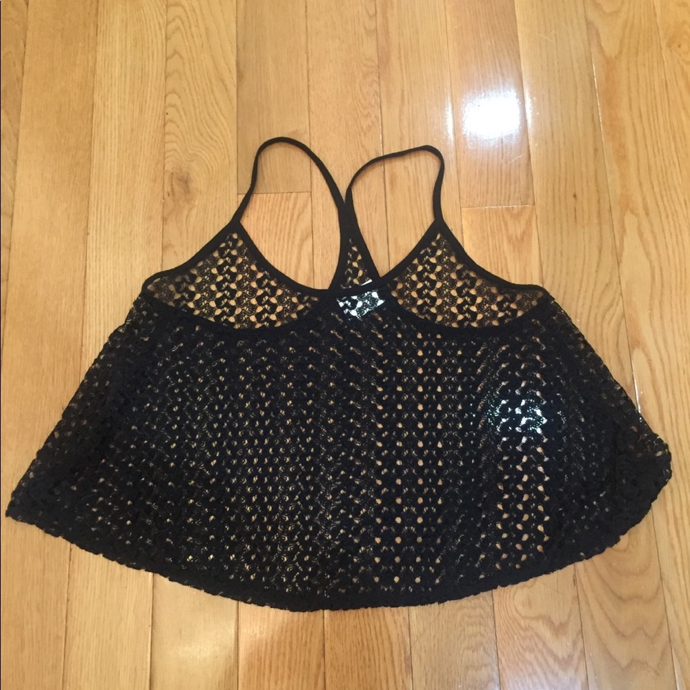 Black swim coverup top